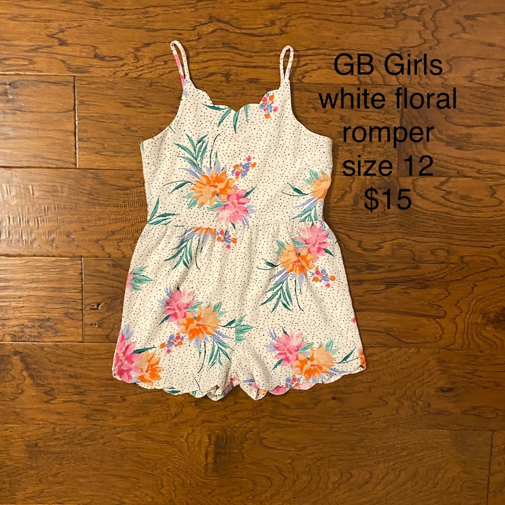 GB Girls white floral romper